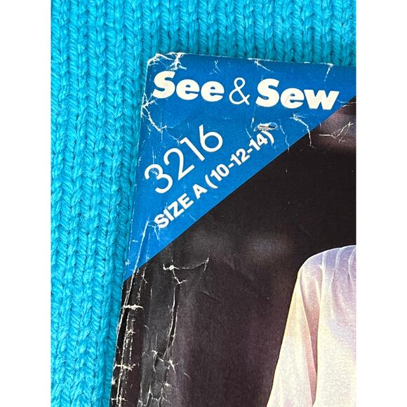 Butterick 3216 pattern blouse kitten bow midi pencil skirt 1980s size 10 12 14 - Picture 2 of 7